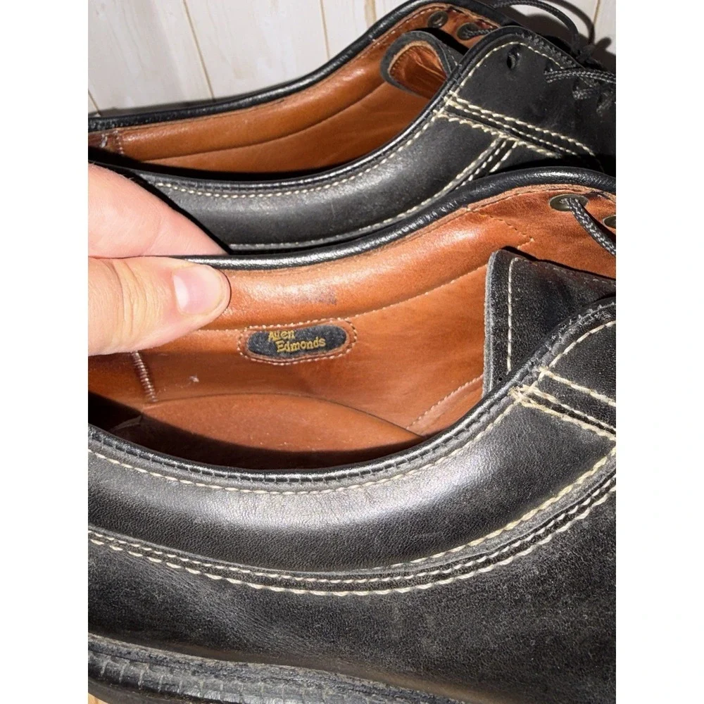 Allen Edmonds Wilbert‎ Men Size 8.5 E Black Leather Split Toe Derby Shoes USA